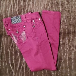 Miss Me skinny jeans raspberry sz 28